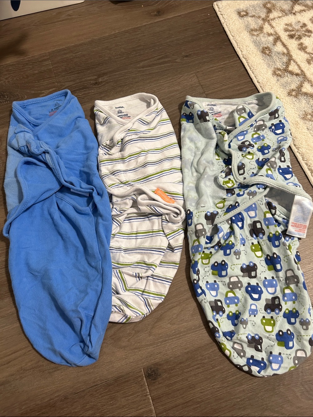 SwaddleMe L Baby Swaddle Sleep Sacks - Blue, White Stripe & Printed